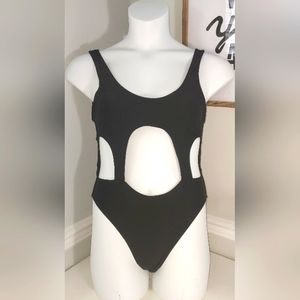 Ree Bees Swimwear Black One Piece Cut Out Swimsuit NWT